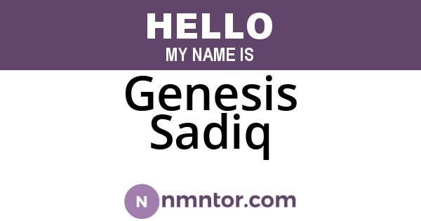 Genesis Sadiq