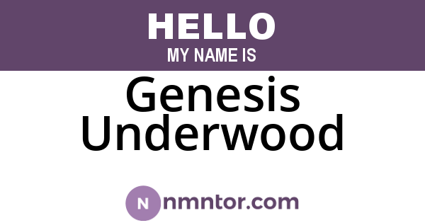 Genesis Underwood