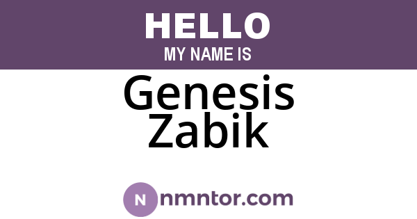 Genesis Zabik