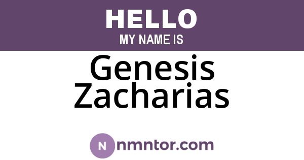Genesis Zacharias