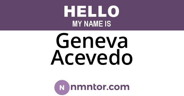 Geneva Acevedo