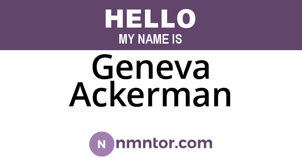 Geneva Ackerman