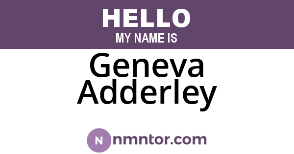 Geneva Adderley