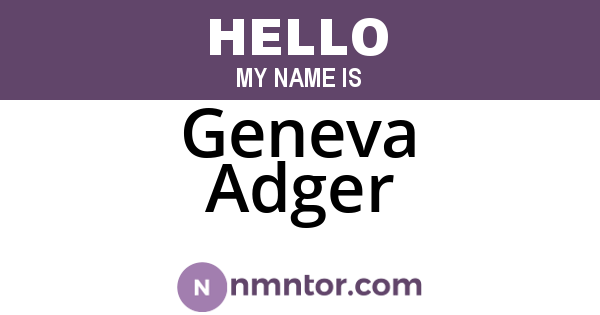 Geneva Adger