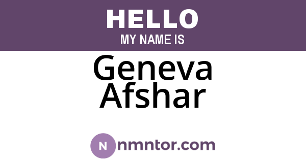Geneva Afshar