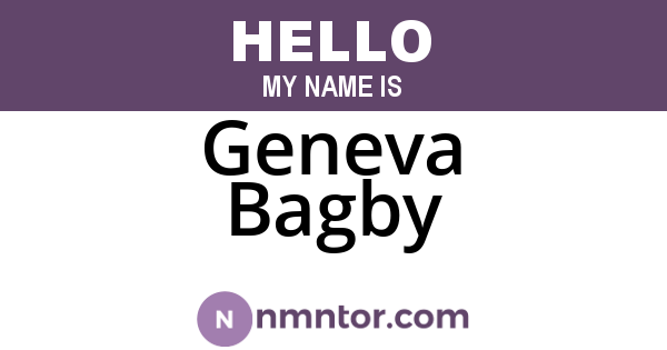 Geneva Bagby