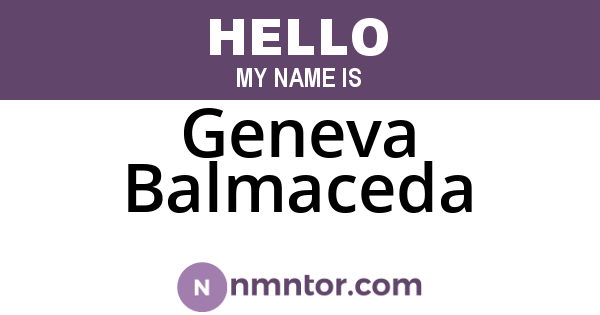 Geneva Balmaceda