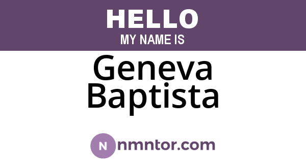 Geneva Baptista