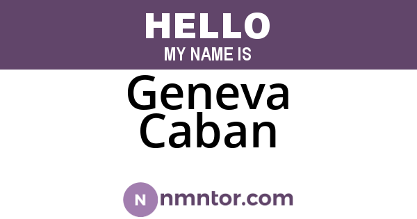 Geneva Caban