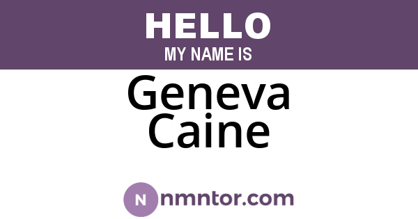 Geneva Caine