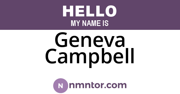 Geneva Campbell