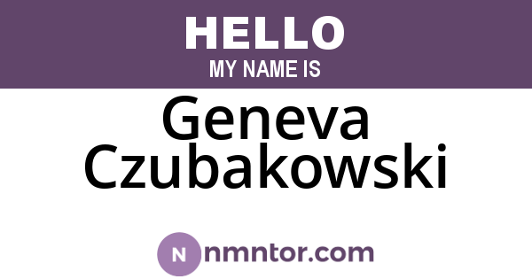 Geneva Czubakowski