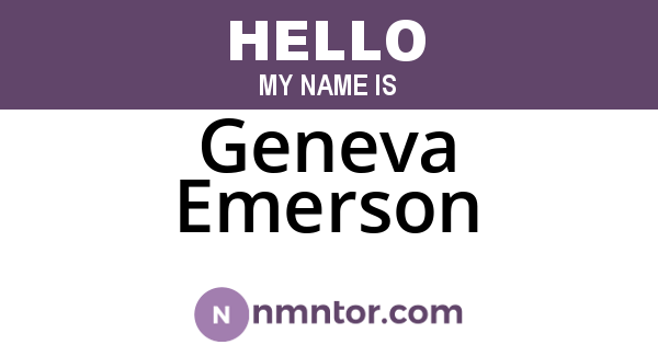 Geneva Emerson
