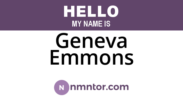 Geneva Emmons