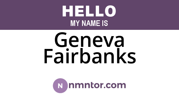 Geneva Fairbanks