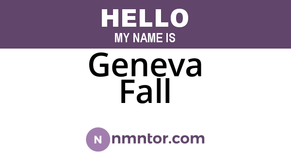 Geneva Fall