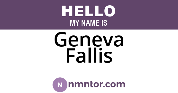 Geneva Fallis