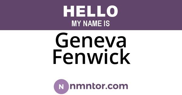 Geneva Fenwick