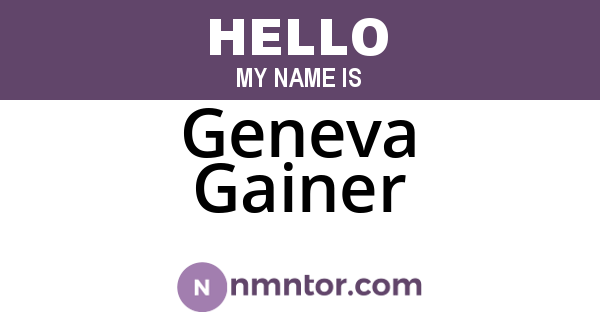 Geneva Gainer