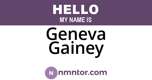 Geneva Gainey