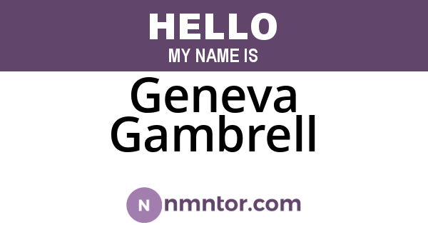 Geneva Gambrell