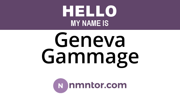 Geneva Gammage