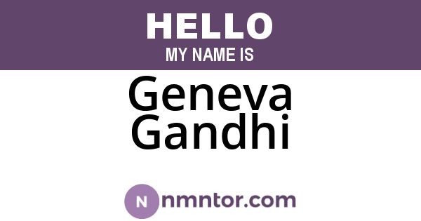 Geneva Gandhi
