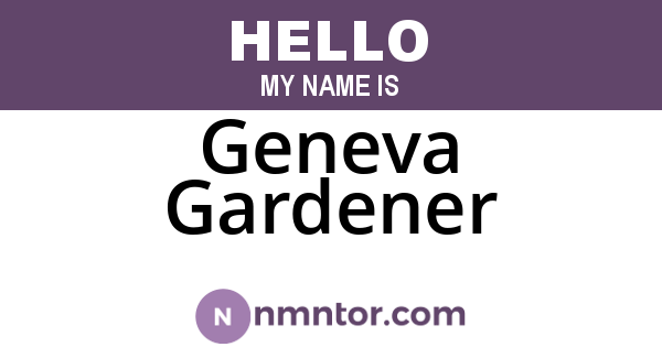 Geneva Gardener