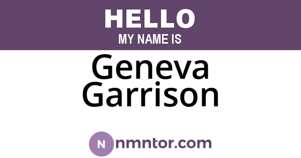 Geneva Garrison