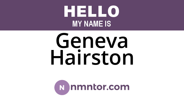 Geneva Hairston
