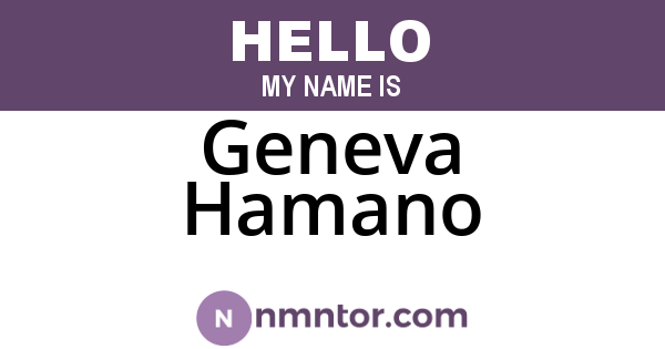 Geneva Hamano