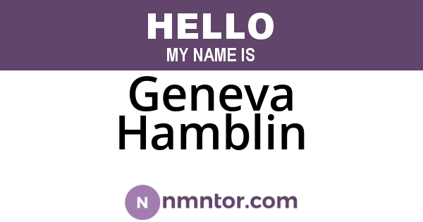 Geneva Hamblin