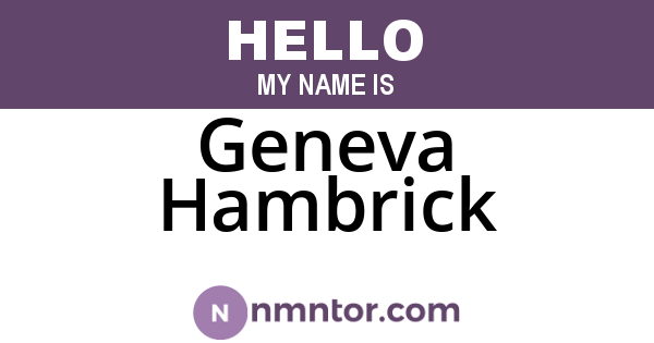 Geneva Hambrick