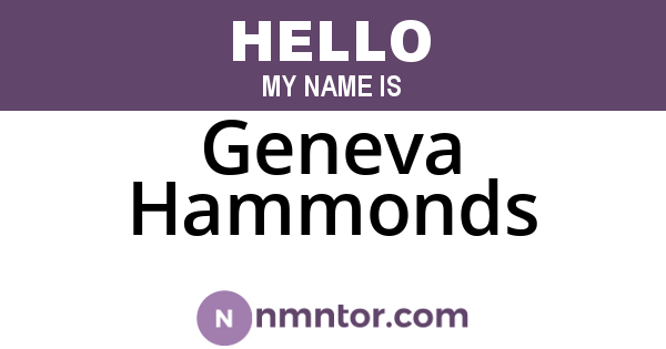 Geneva Hammonds