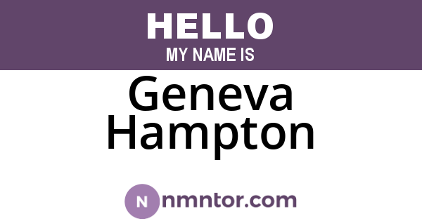 Geneva Hampton