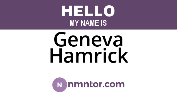 Geneva Hamrick