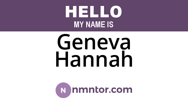 Geneva Hannah