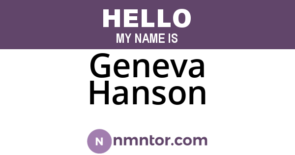 Geneva Hanson