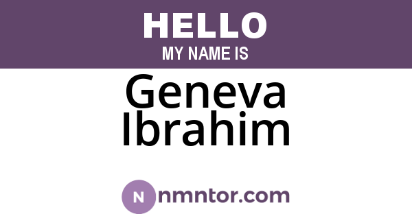 Geneva Ibrahim