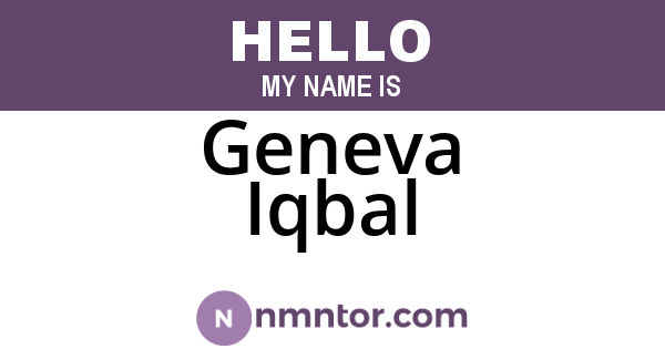 Geneva Iqbal