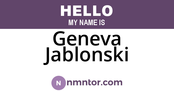 Geneva Jablonski