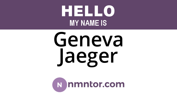 Geneva Jaeger
