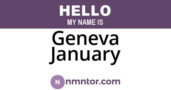 Geneva January