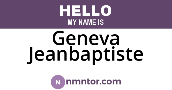 Geneva Jeanbaptiste