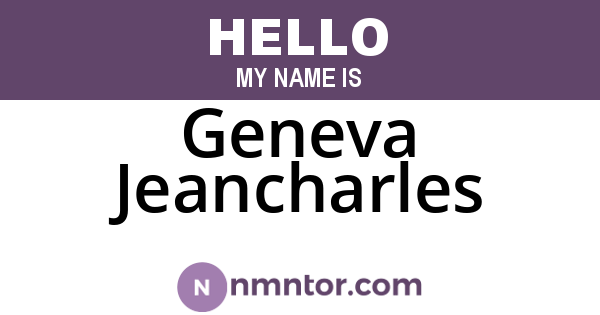 Geneva Jeancharles