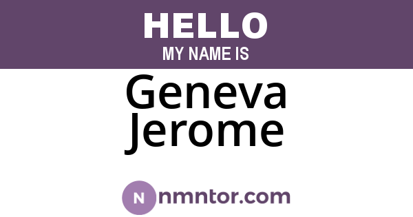 Geneva Jerome