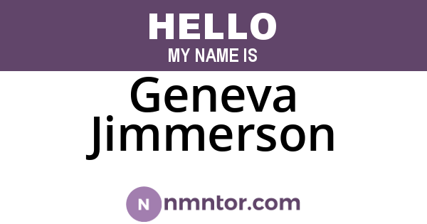 Geneva Jimmerson