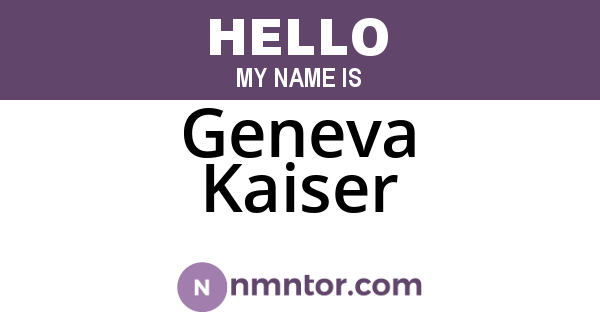 Geneva Kaiser