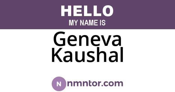 Geneva Kaushal