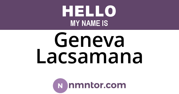 Geneva Lacsamana